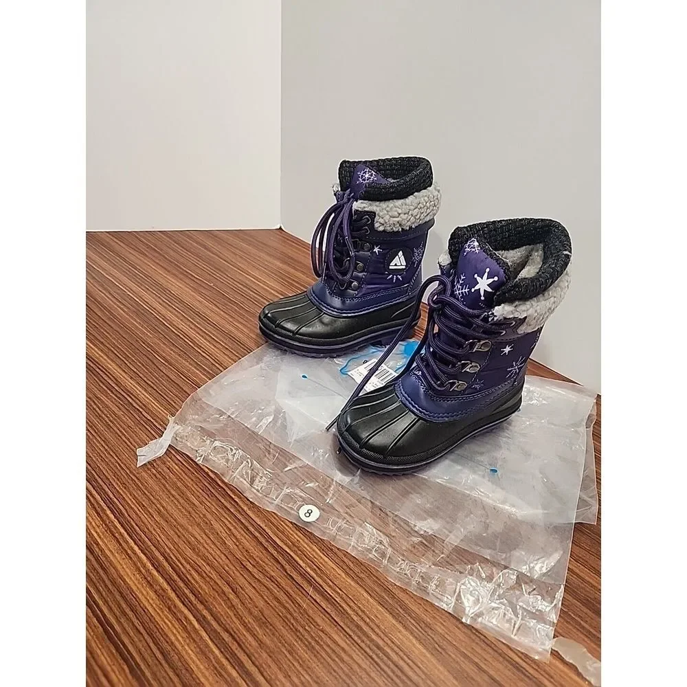 Mishansha Toddler 8 Purple‎ Snow Skiing Boots Lace Up Kids Babies Walking